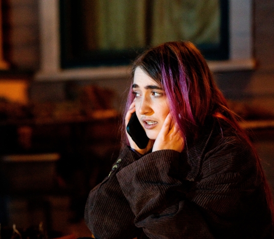 Young woman on the phone
