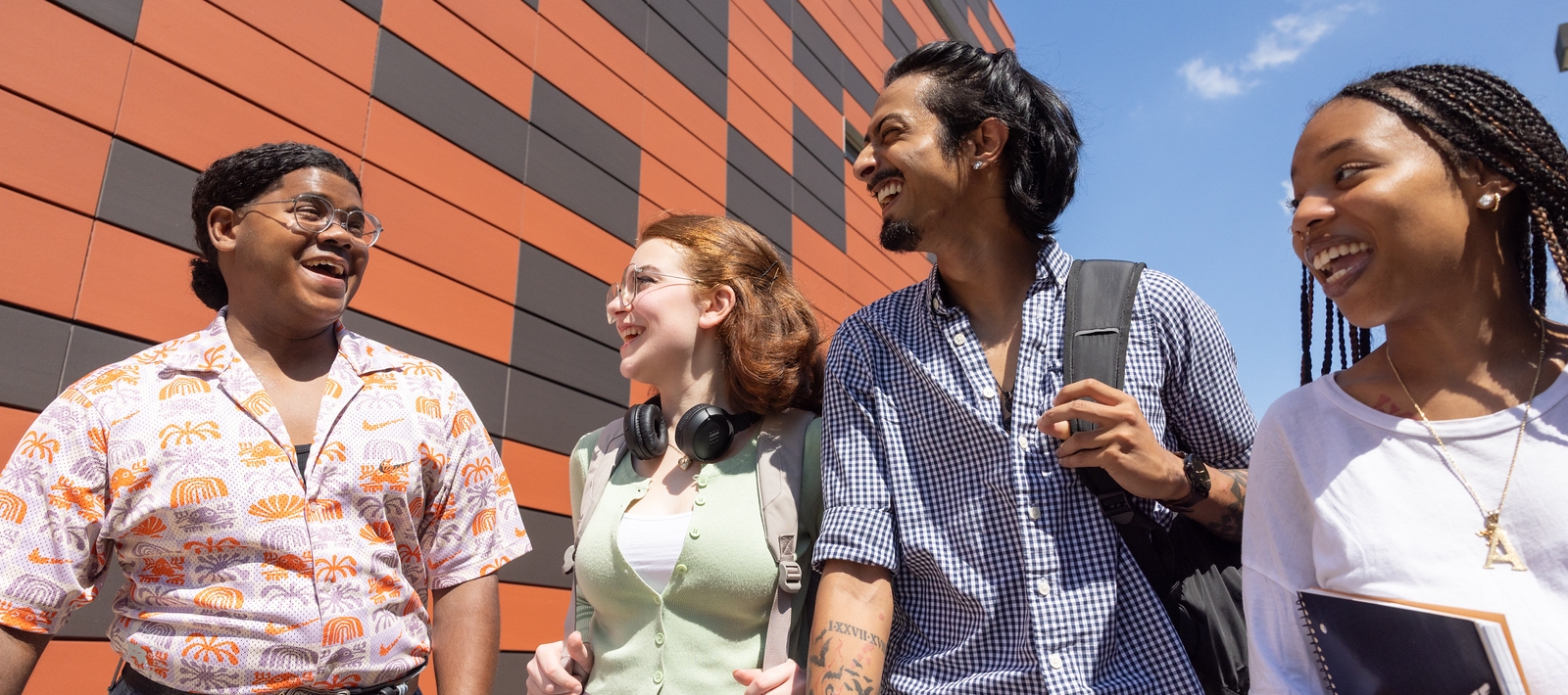 Students outside on campus