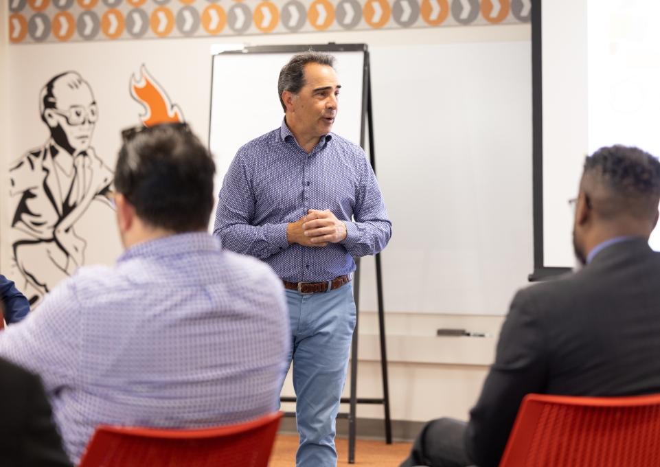 Gerard Puccio in new brainstorming room